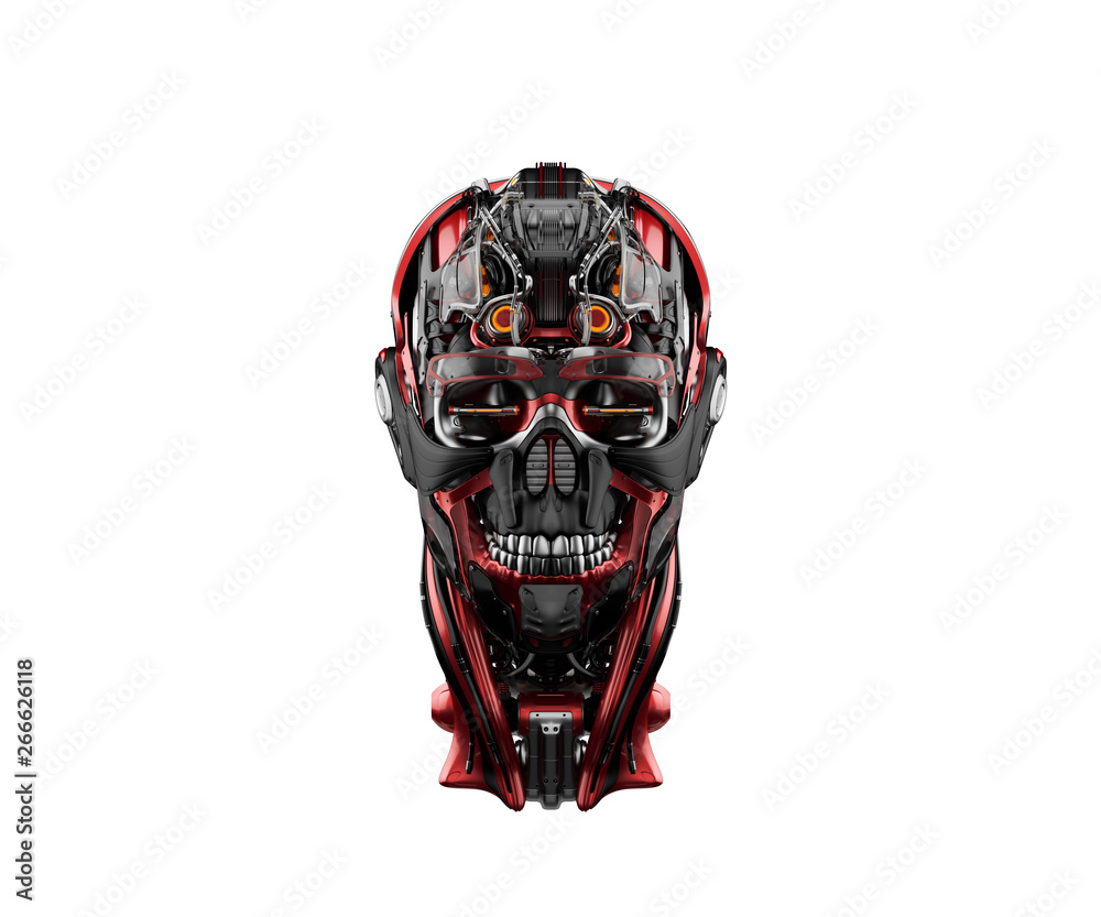 Cyber skull in front 3d rendering Cyber skull in front 3d rendering