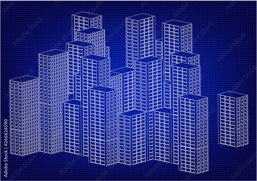 Fototapeta premium White futuristic skyscrapers