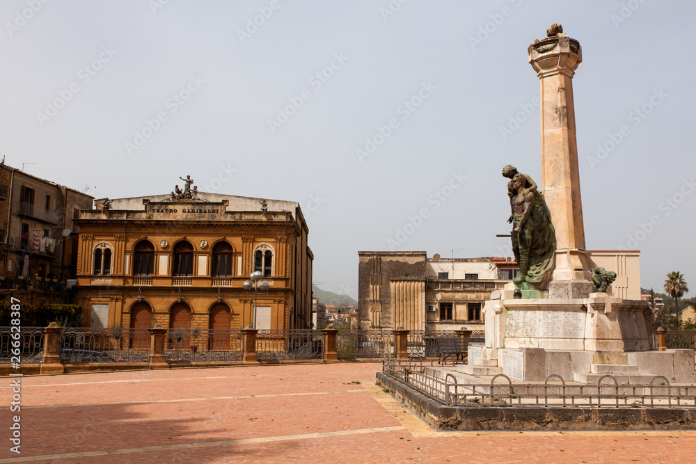 Obraz premium View of Garibaldi theater in Piazza Amerina