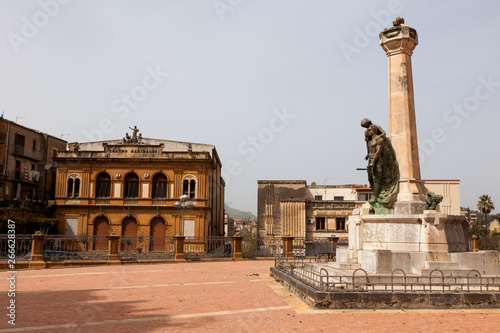 View of Garibaldi theater in Piazza Amerina