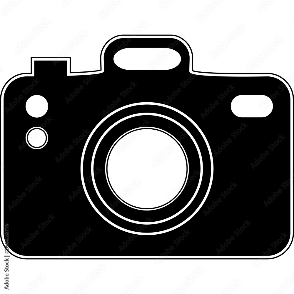 Camera icon, flat photo camera Modern simple snapshot photography sign. Camera icon, flat photo camera Modern simple snapshot photography sign.