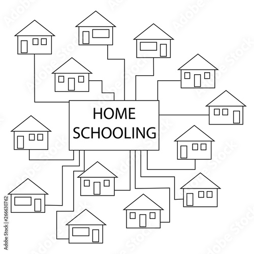 Homeschooling Home School Education Stick Figure Pictogram Icons