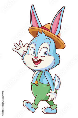 Cute easter bunny celebration isolated