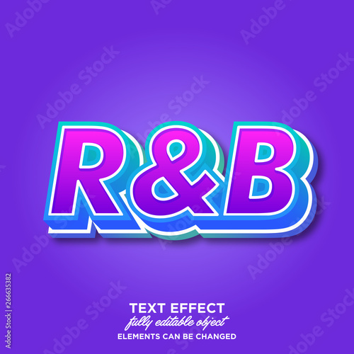 Modern 3D font effect with trendy gradient, cool young typography style