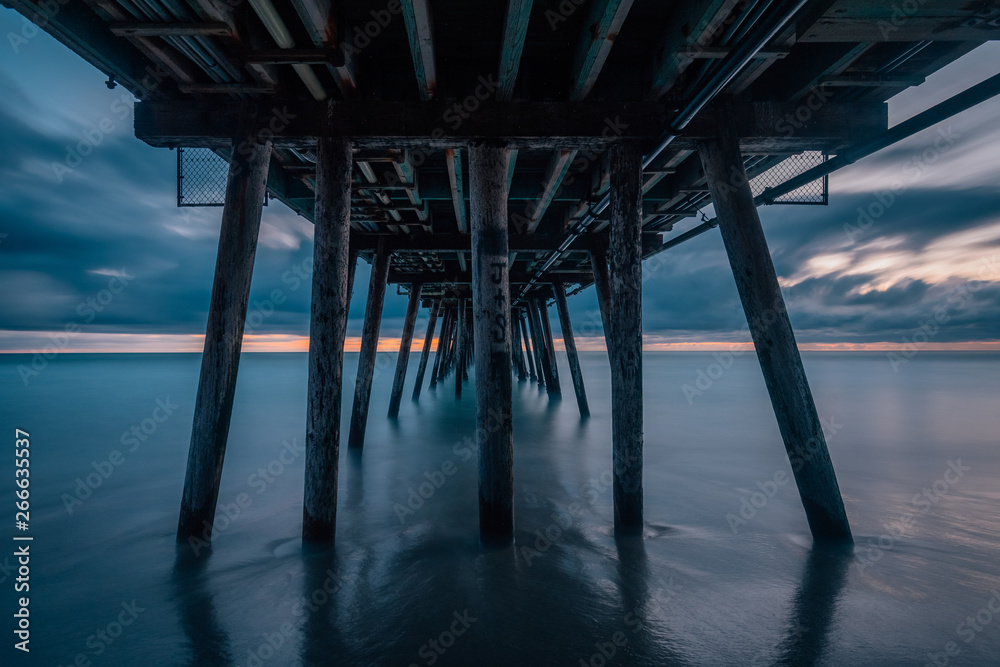 Long exposure after sunset under the pier in Imperial Beach, near San Diego, California Long exposure after sunset under the pier in Imperial Beach, near San Diego, California