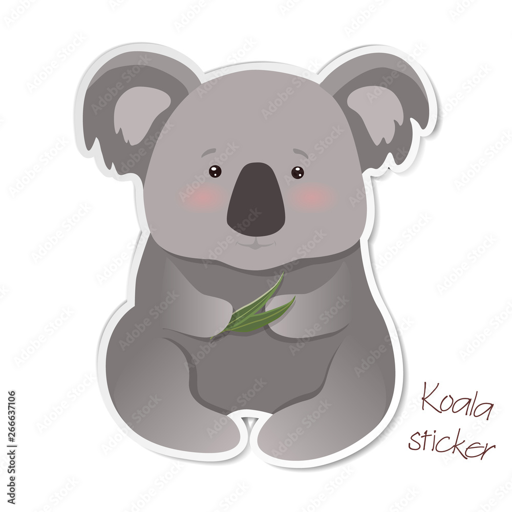 Koala bear sticker, patch isolated on white background Koala bear sticker, patch isolated on white background