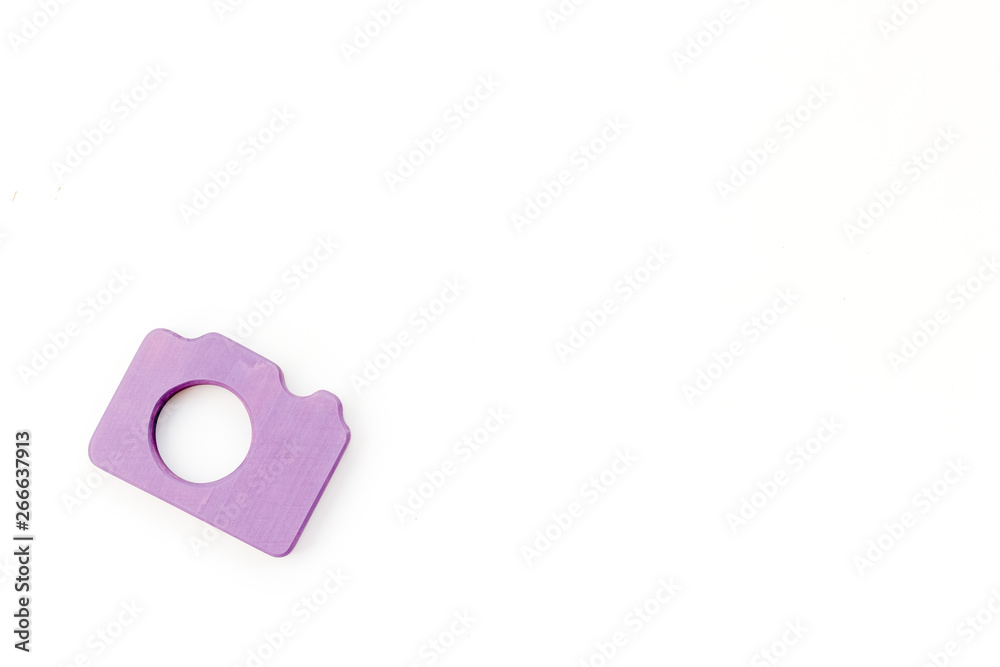 photo camera concept on white background top view copy space photo camera concept on white background top view copy space