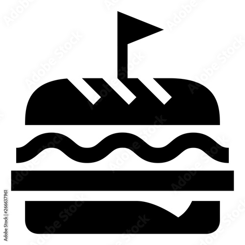 Deli Hoagie Sandwich Vector Icon