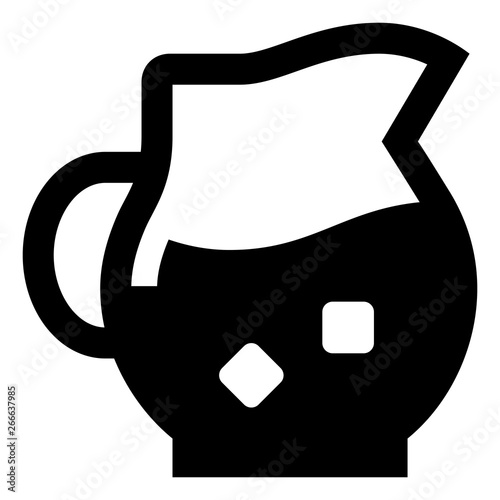Glass Pitcher With Ice Vector Icon