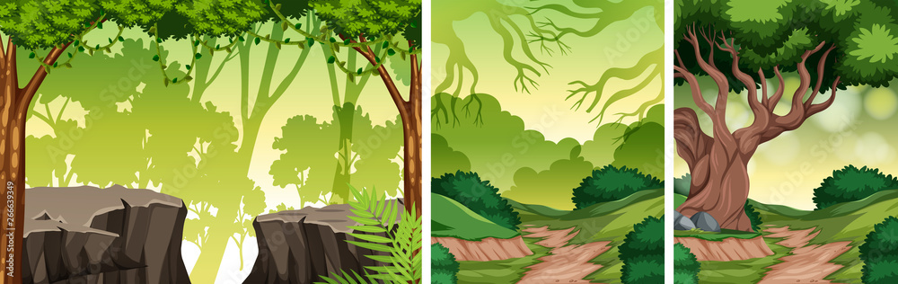 Fototapeta premium Set of nature landscape