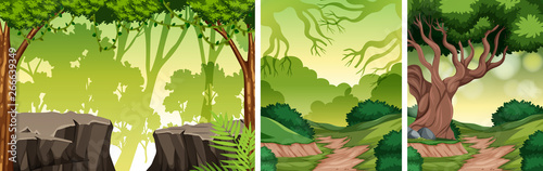 Set of nature landscape