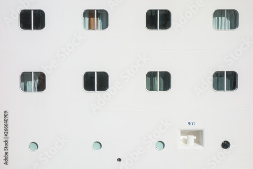 Cruise liner windows close-up