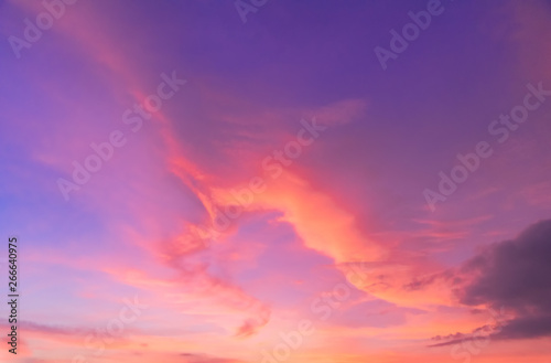 Magical Pink Purple Pastel Color of Morning Cloud Sky During Sunrise 