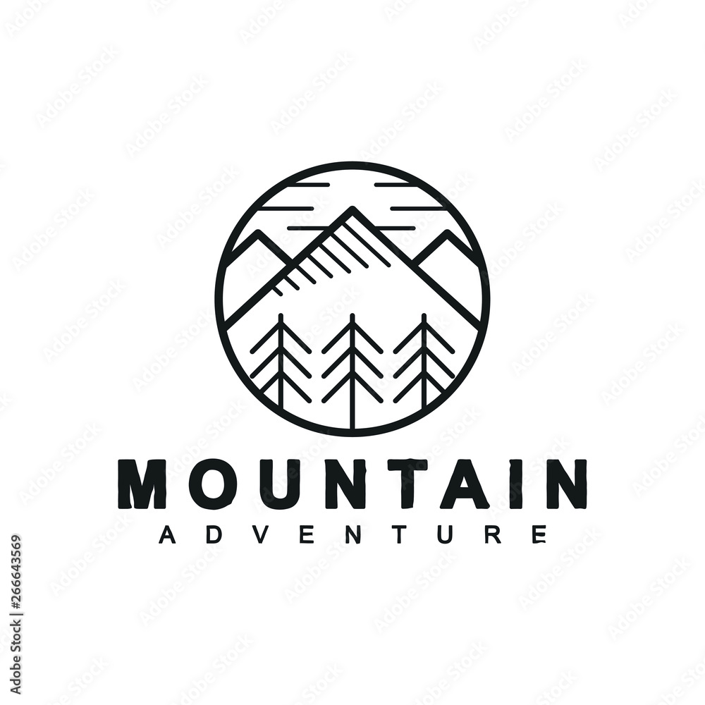 Modern and simple mountain logo design