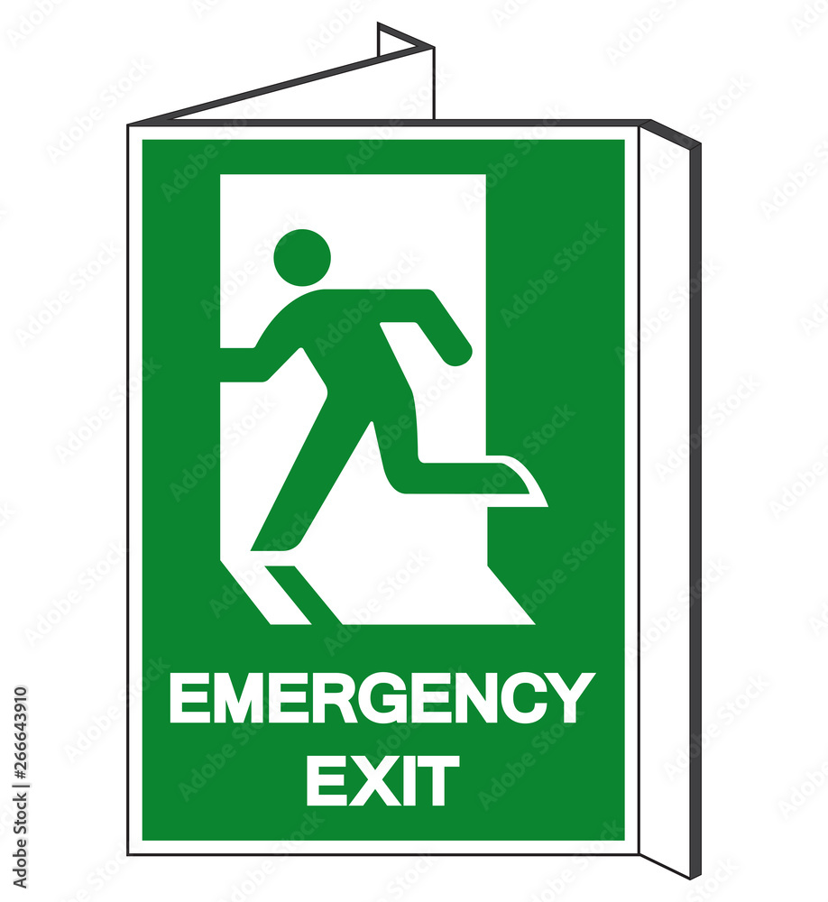 Emergency Exit Symbol Sign, Vector Illustration, Isolate On White Background Label. EPS10 Emergency Exit Symbol Sign, Vector Illustration, Isolate On White Background Label. EPS10