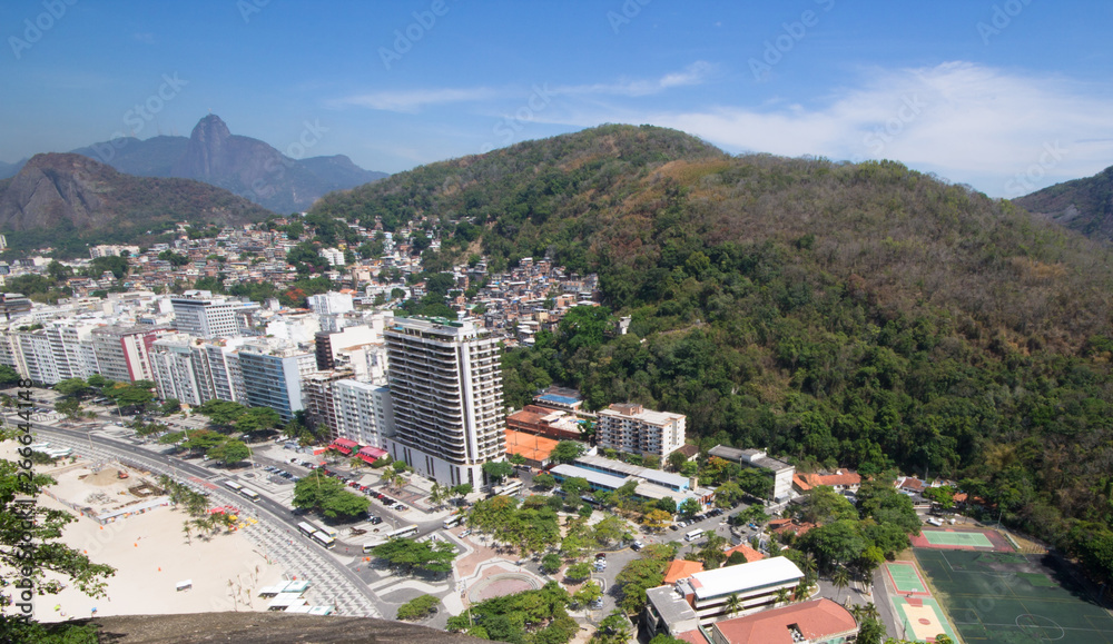 Rio de Janeiro Brazil - Contrast Social buildings and favela