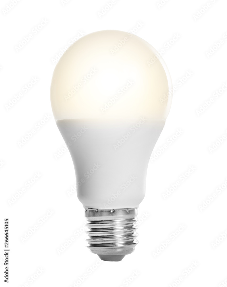 New light bulb for lamp on white background New light bulb for lamp on white background