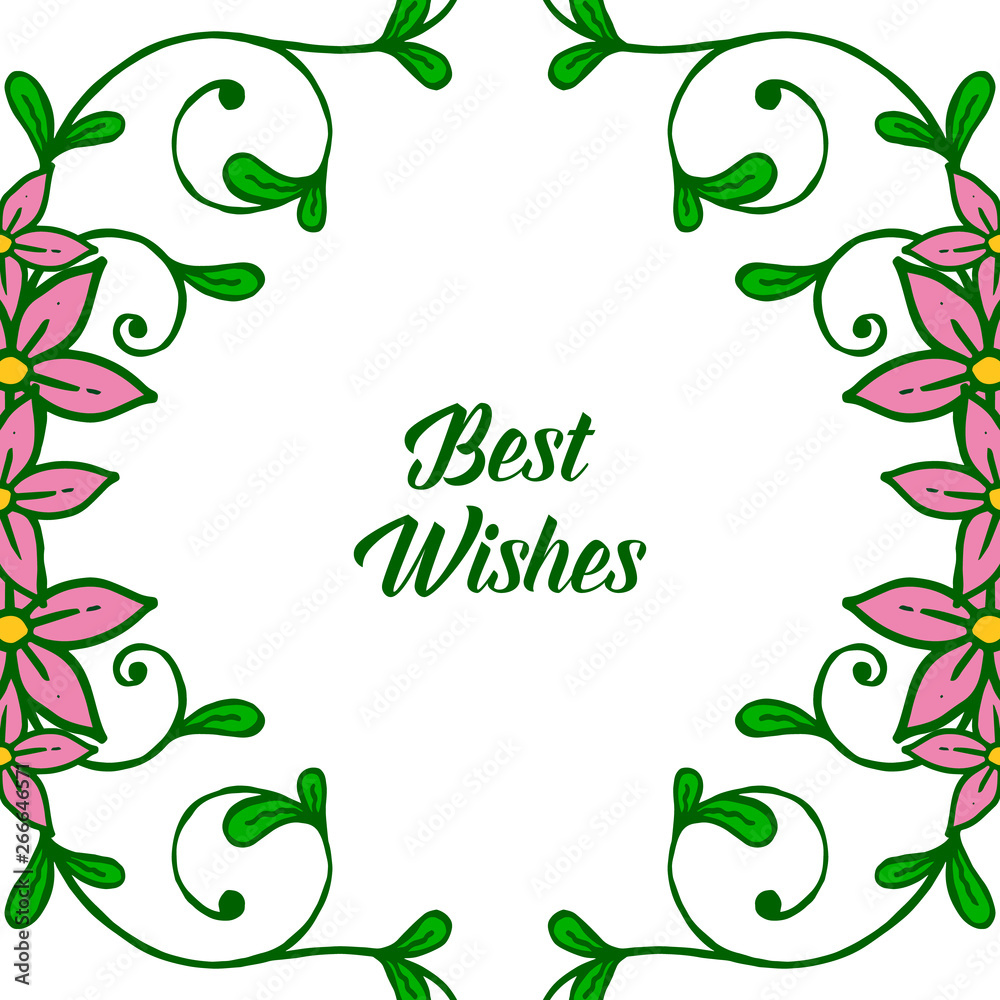 Vector illustration invitation card best wishes with various style pink wreath frame Vector illustration invitation card best wishes with various style pink wreath frame