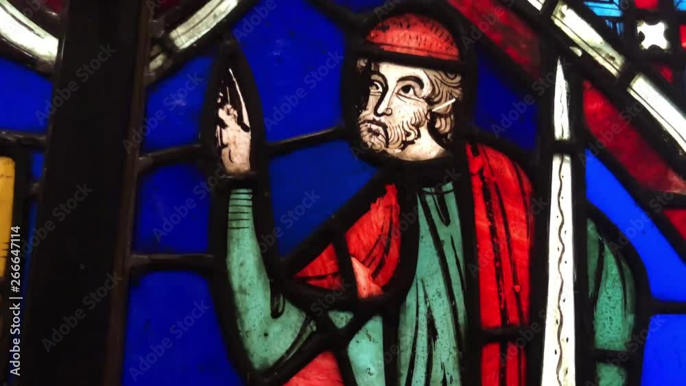 Ancient Stain Glass of Apostle teaching people about Jesus Christ. Ancient Stain Glass of Apostle teaching people about Jesus Christ.