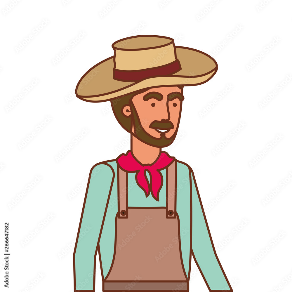 man farmer with straw hat man farmer with straw hat