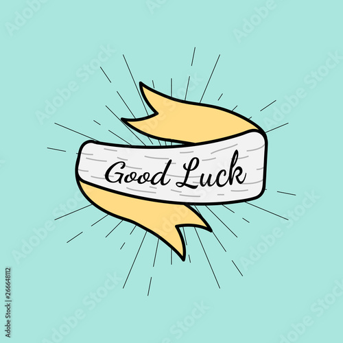 Good luck text in a badge