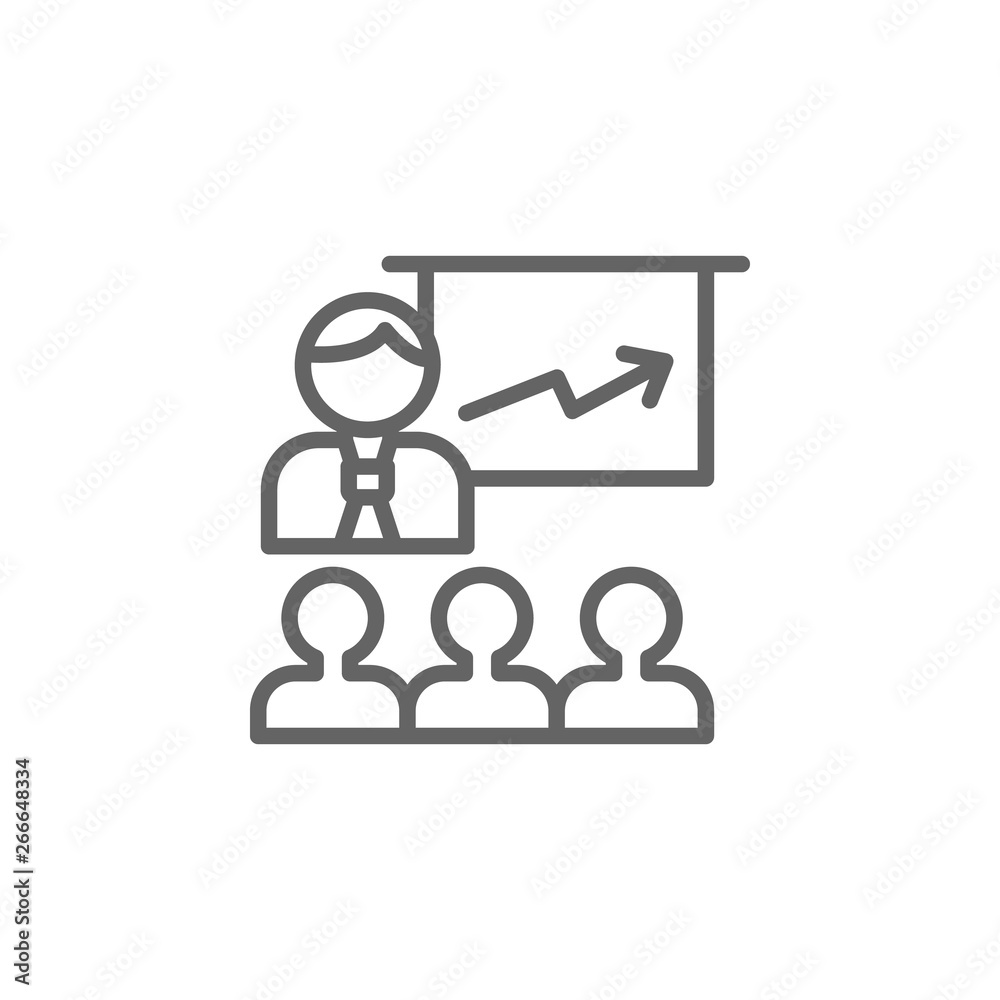 Presentation outline icon. Elements of Business illustration line icon. Signs and symbols can be used for web, logo, mobile app, UI, UX Presentation outline icon. Elements of Business illustration line icon. Signs and symbols can be used for web, logo, mobile app, UI, UX