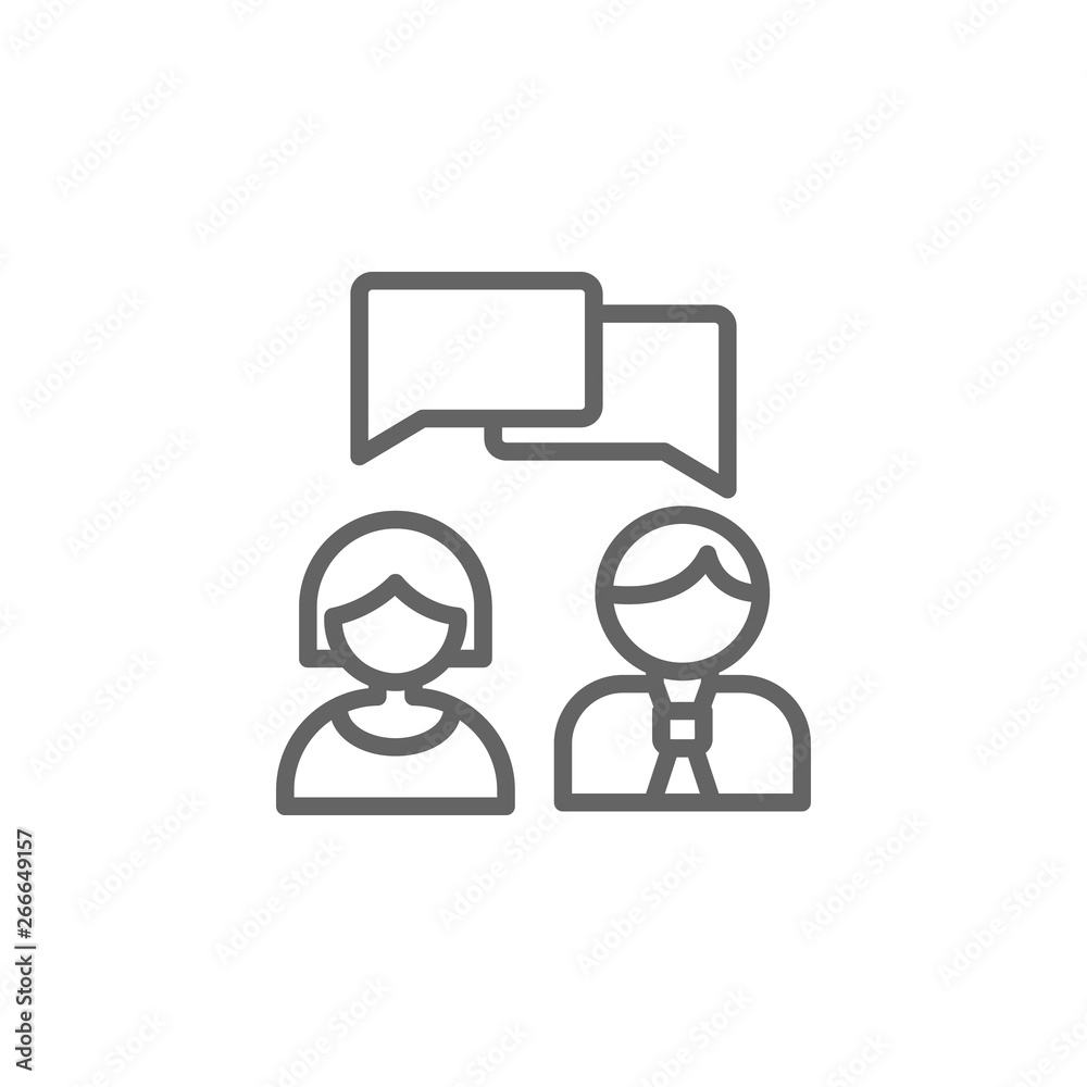 Communication chat bubble outline icon. Elements of Business illustration line icon. Signs and symbols can be used for web, logo, mobile app, UI, UX Communication chat bubble outline icon. Elements of Business illustration line icon. Signs and symbols can be used for web, logo, mobile app, UI, UX