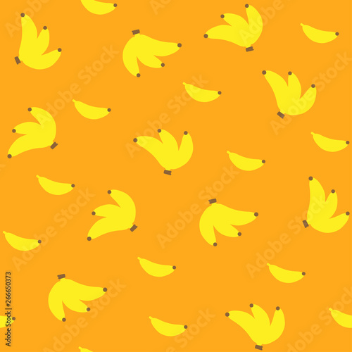 Yellow banana flat design seamless background vector