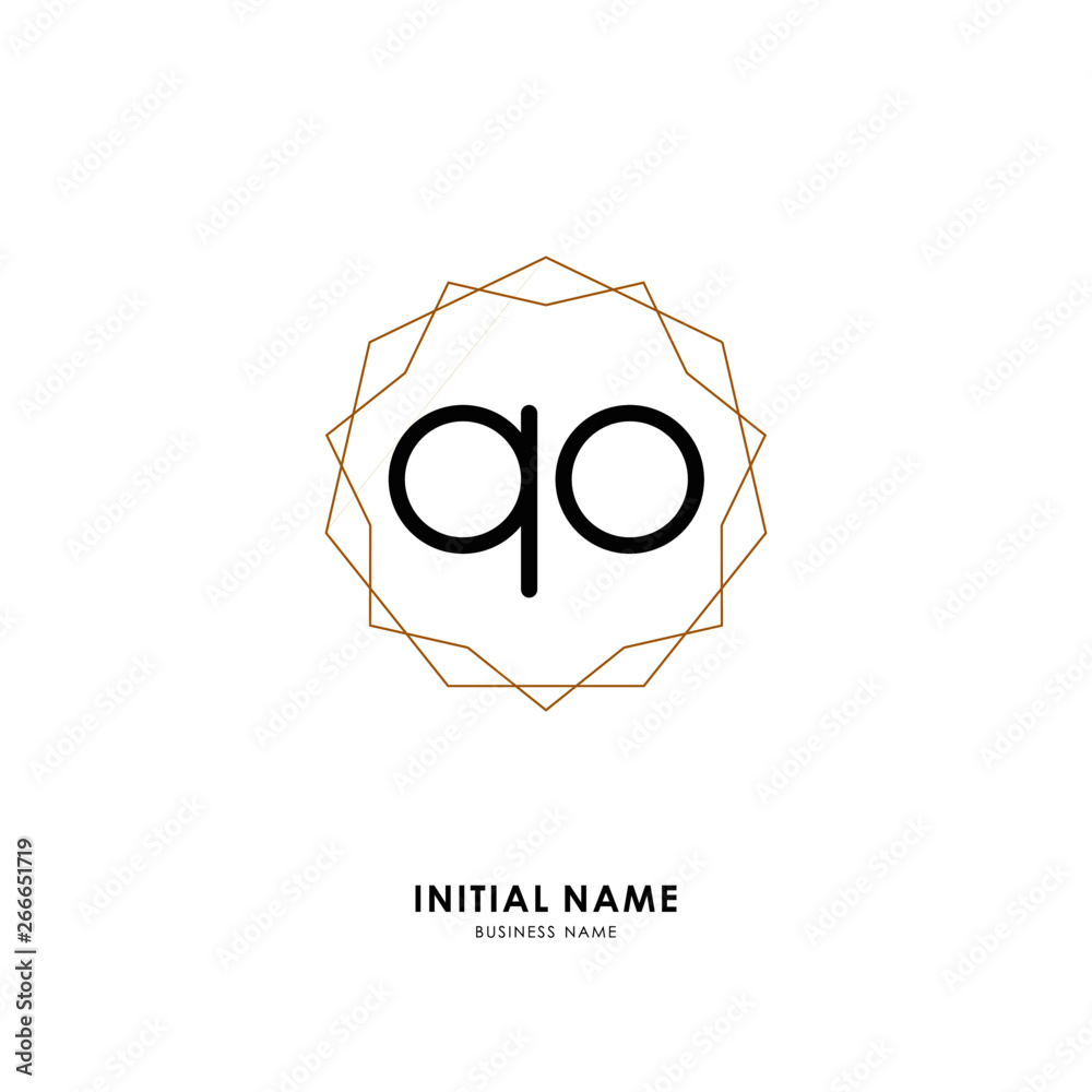 Obraz Q O QO Initial logo letter with minimalist concept. Vector with scandinavian style logo.