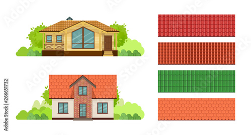 Country houses, townhouse, cottages, guesthouse, with roof, covered with tiles.
