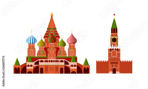 Traditional russian architecture. Russian culture, landmarks and symbols.