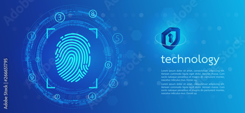 Security background with lock. Finger-print scanning.Abstract digital conceptual technology. computer technology website internet web.infographics.