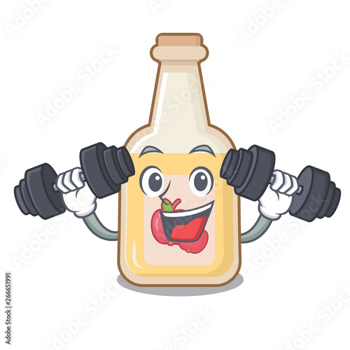 Fitness cartoon apple cider in a glass