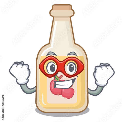 Super hero apple cider isolated with the mascot