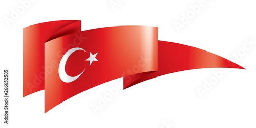 Turkey flag, vector illustration on a white background