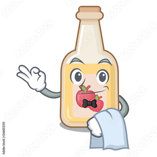 Waiter apple cider in the character shape