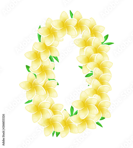 Floral Hawaiian wreath, necklace with flowers.
