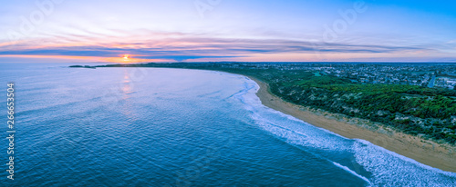 Beautiful sunset over Warrnambool Ocean coastline in Victoria, Australia