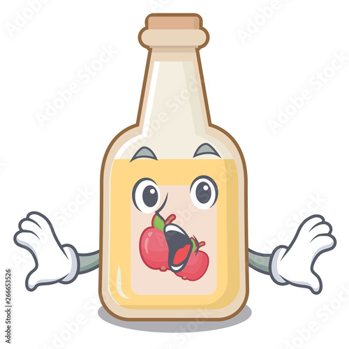 Surprised apple cider in the character shape