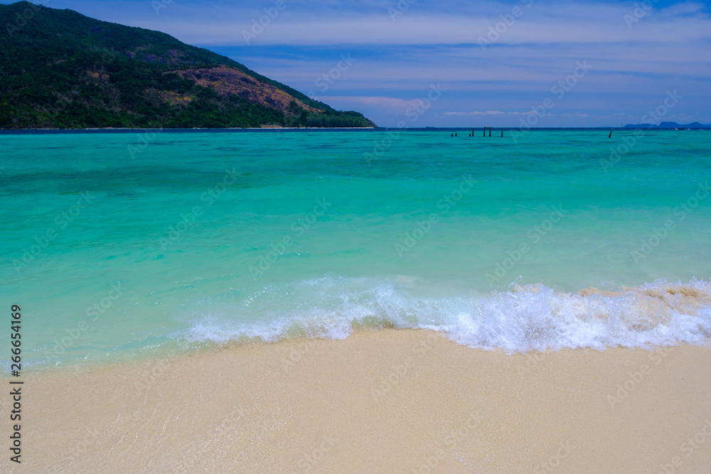 Soft beautiful ocean wave on sandy beach Soft beautiful ocean wave on sandy beach