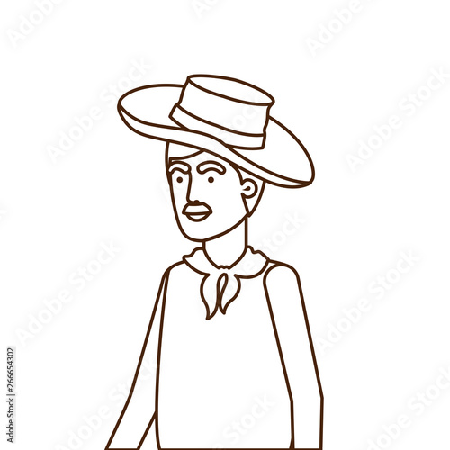 man farmer with straw hat