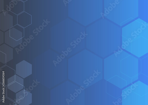 Abstract hexagon shape technology blue color background vector illustration.