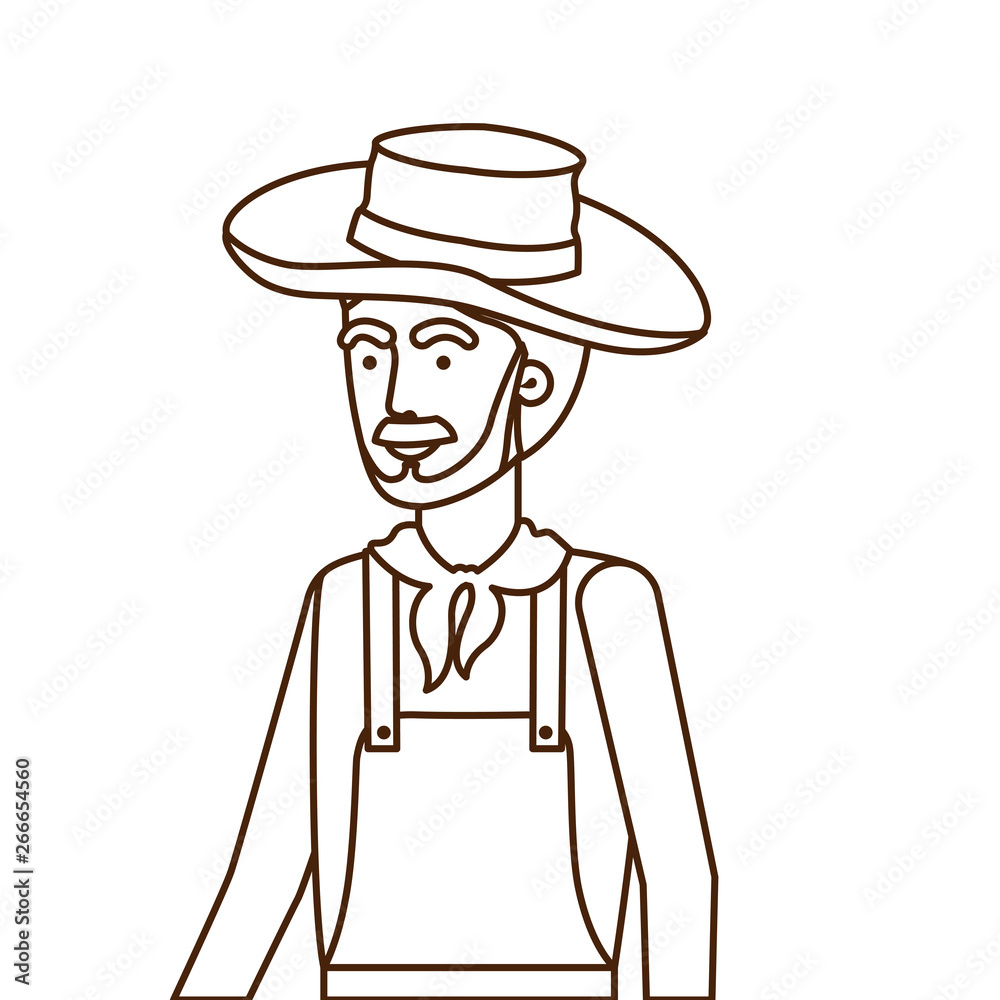 man farmer with straw hat man farmer with straw hat