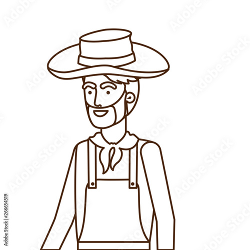 man farmer with straw hat