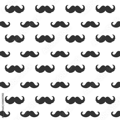 Vector seamless pattern with mustache.