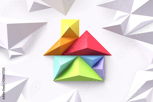 Paper art of house tangram