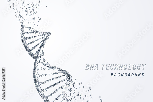 Digital of DNA virtual, technology and medical concept photo