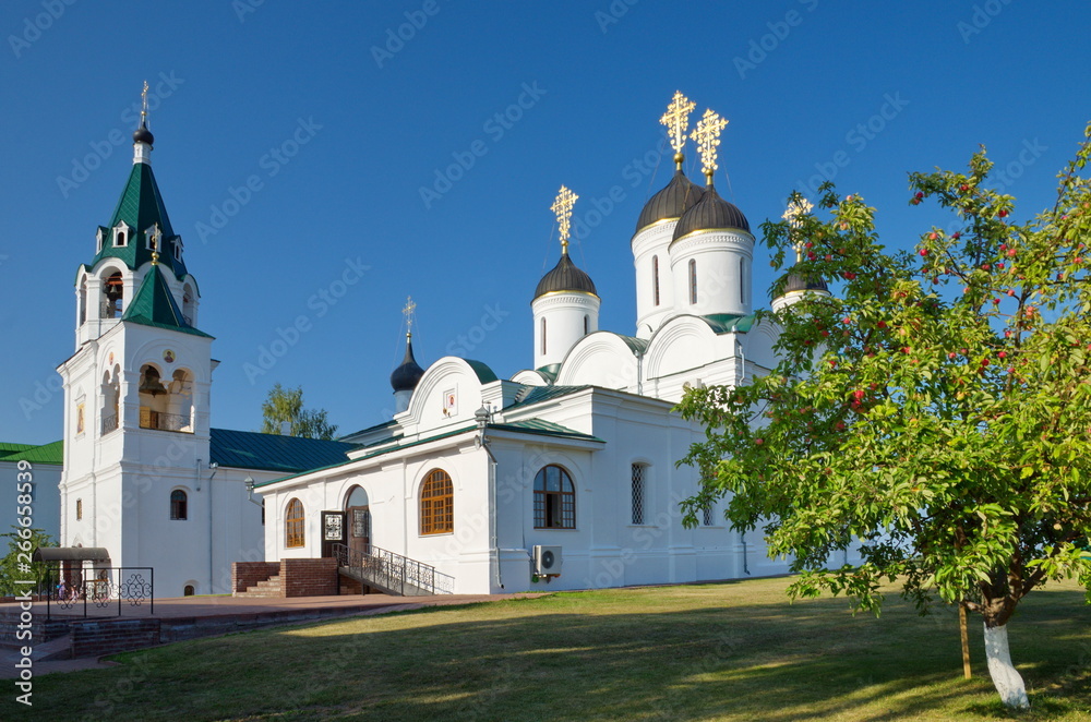 Church of the Intercession of the virgin and the Cathedral of the Transfiguration in the Spaso-Preobrazhensky monastery. City of Murom, Vladimir region, Russia