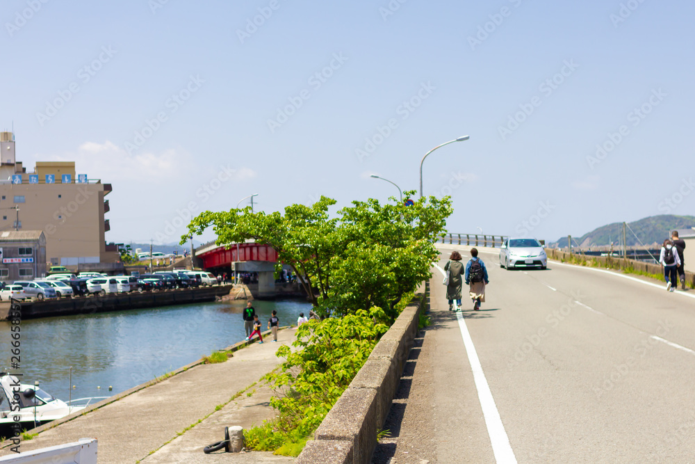 和歌山加太市の道路風景 和歌山加太市の道路風景