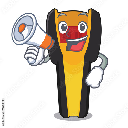 With megaphone stud finder isolated with the character